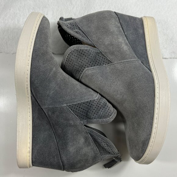 Söfft Seabrook Gray Suede Perforated Wedge Sneakers Back Zipper Closure Size 10M - Picture 8 of 11